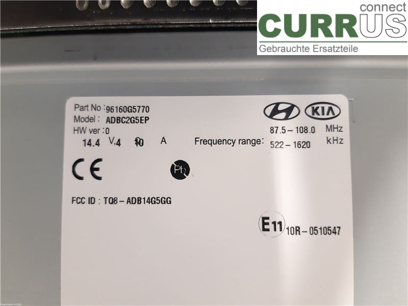 KIA NIRO (DE) 17- Radio CD / Multimedia panel 96160G5770 G4LE6