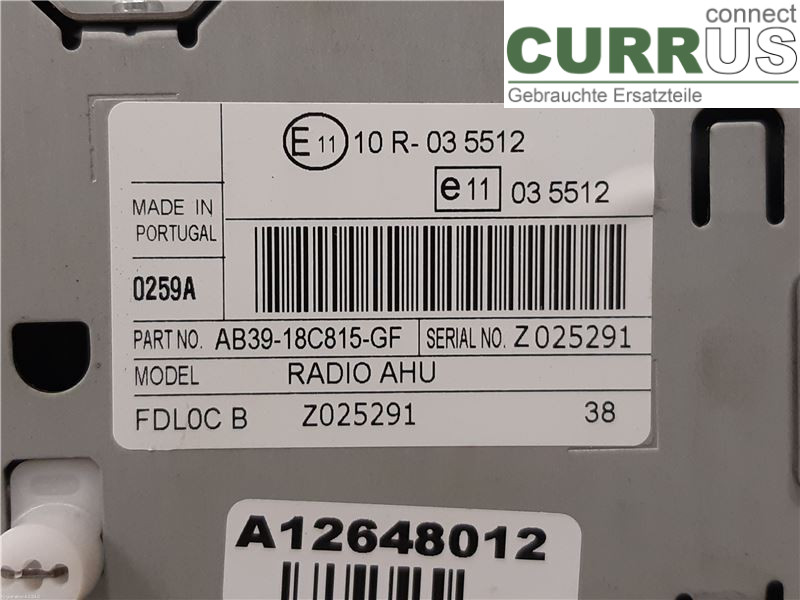 FORD RANGER EU 12-23 Radio CD / Multimedia panel 1945577 QJ2R