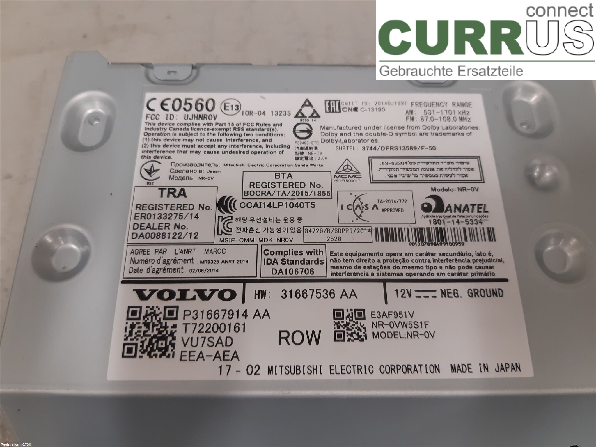 VOLVO V90  17- Radio CD / Multimedia panel 36003119 D4204T9