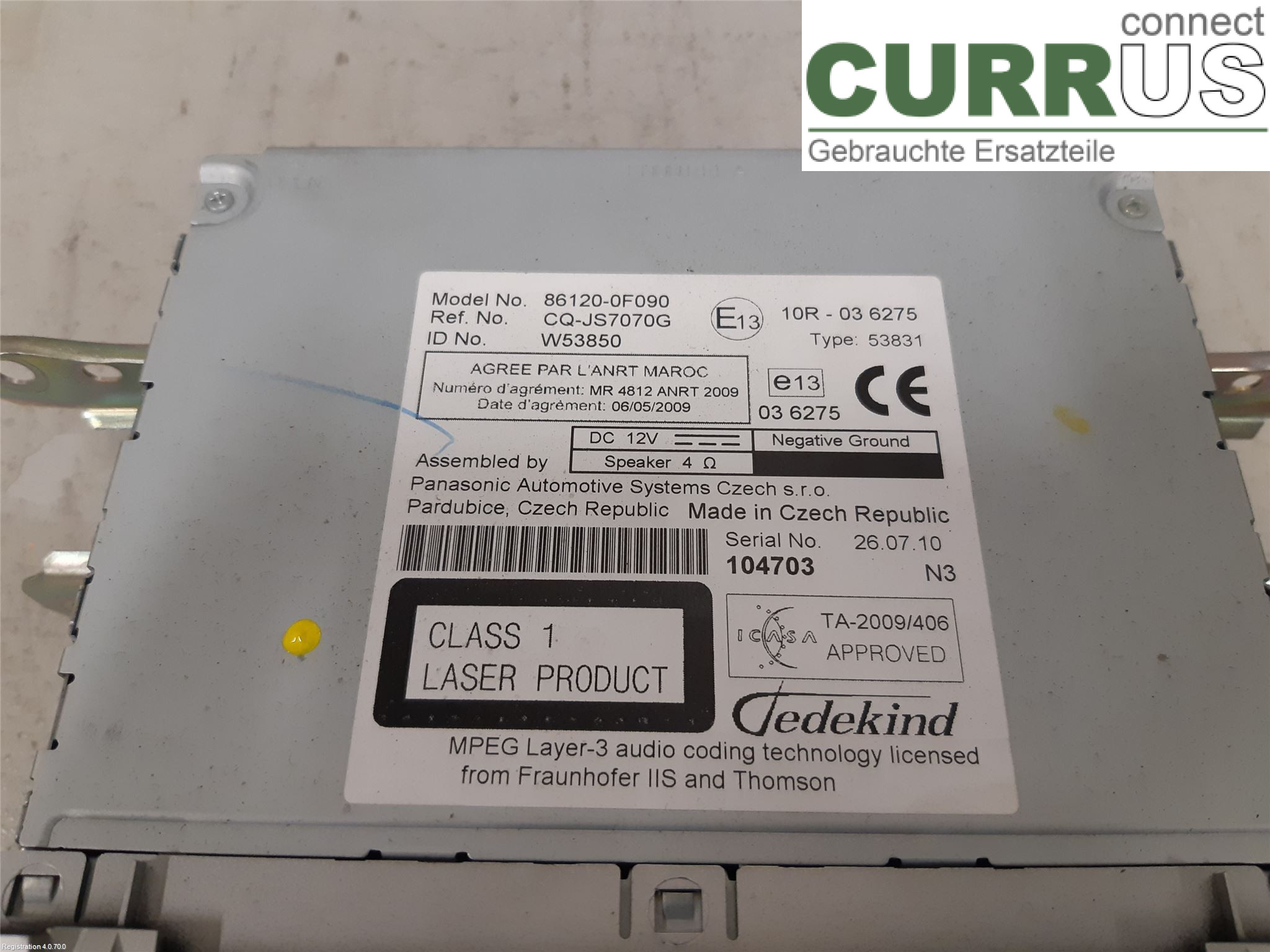 TOYOTA VERSO 09- Radio CD / Multimedia panel 861200F090 1AD-FTV