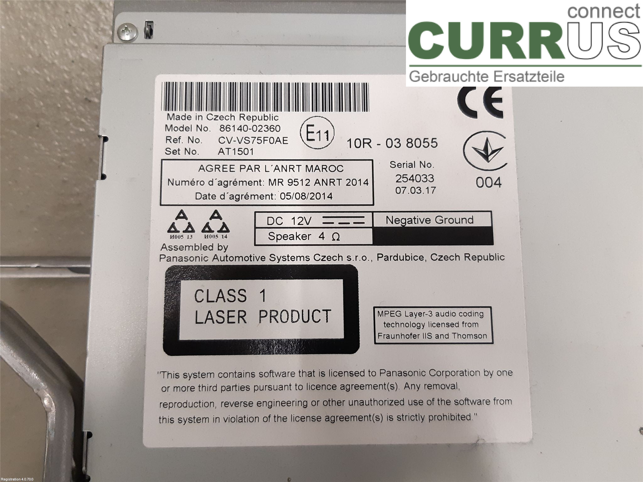 TOYOTA AURIS      13-19 Radio CD / Multimedia panel 86140-02360 2ZR-FXE