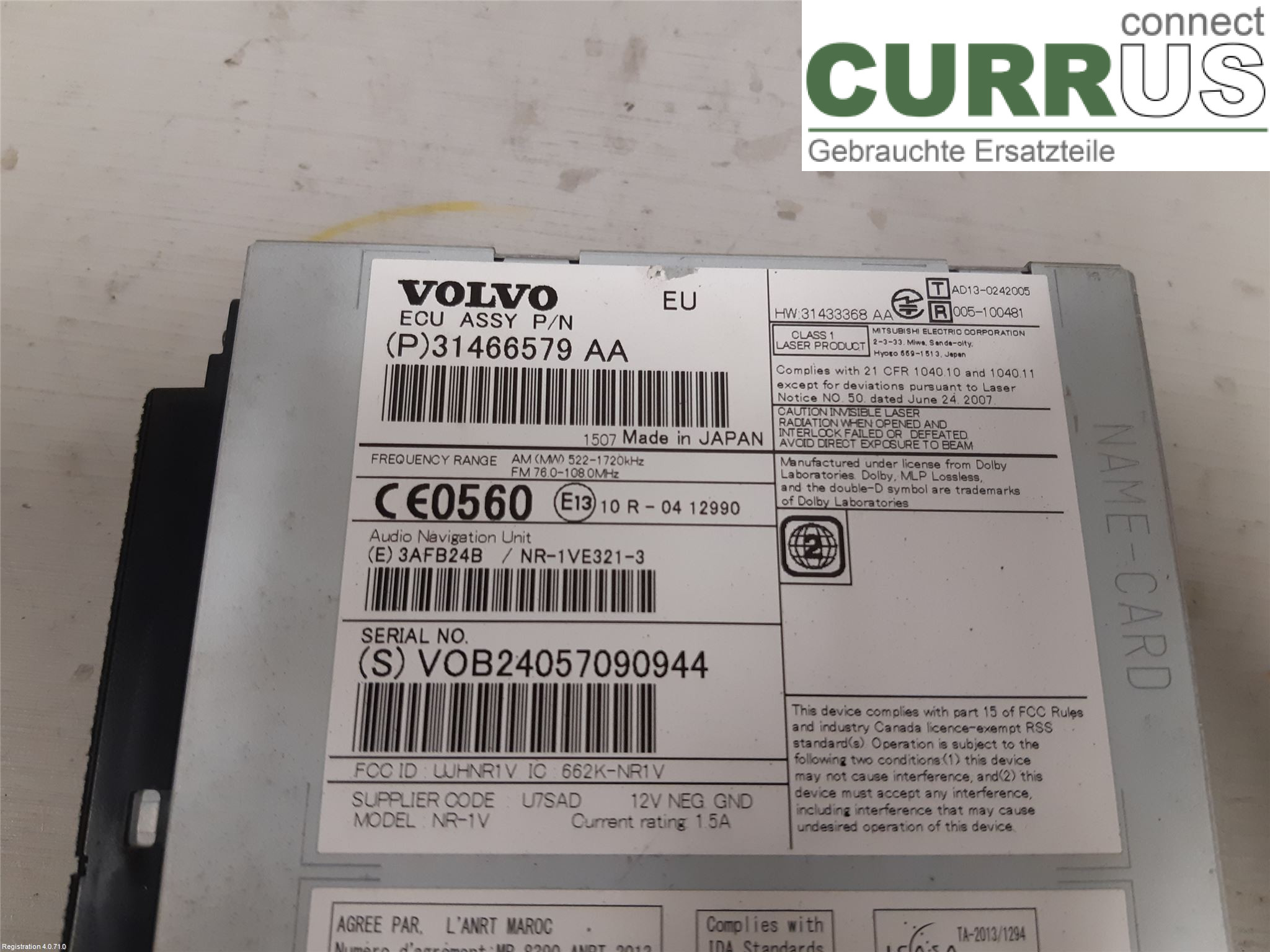 VOLVO XC60  14-17 Radio CD /Multimediapanel 36050605 D5244T21