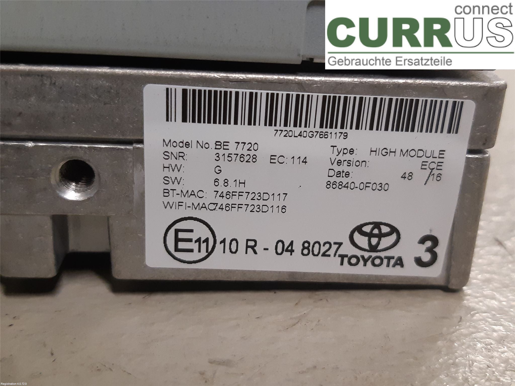 TOYOTA RAV4  13-18 Radio CD / Multimedia panel 86140-42310 2AR-FXE
