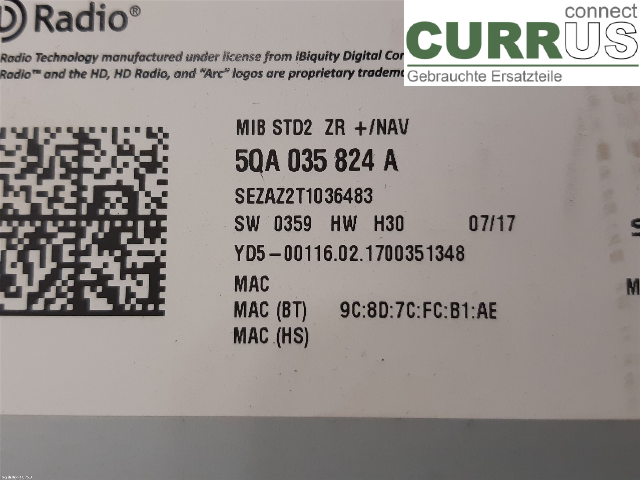 SEAT ATECA  16- Radio CD / Multimedia panel 5QA035824A DFFA