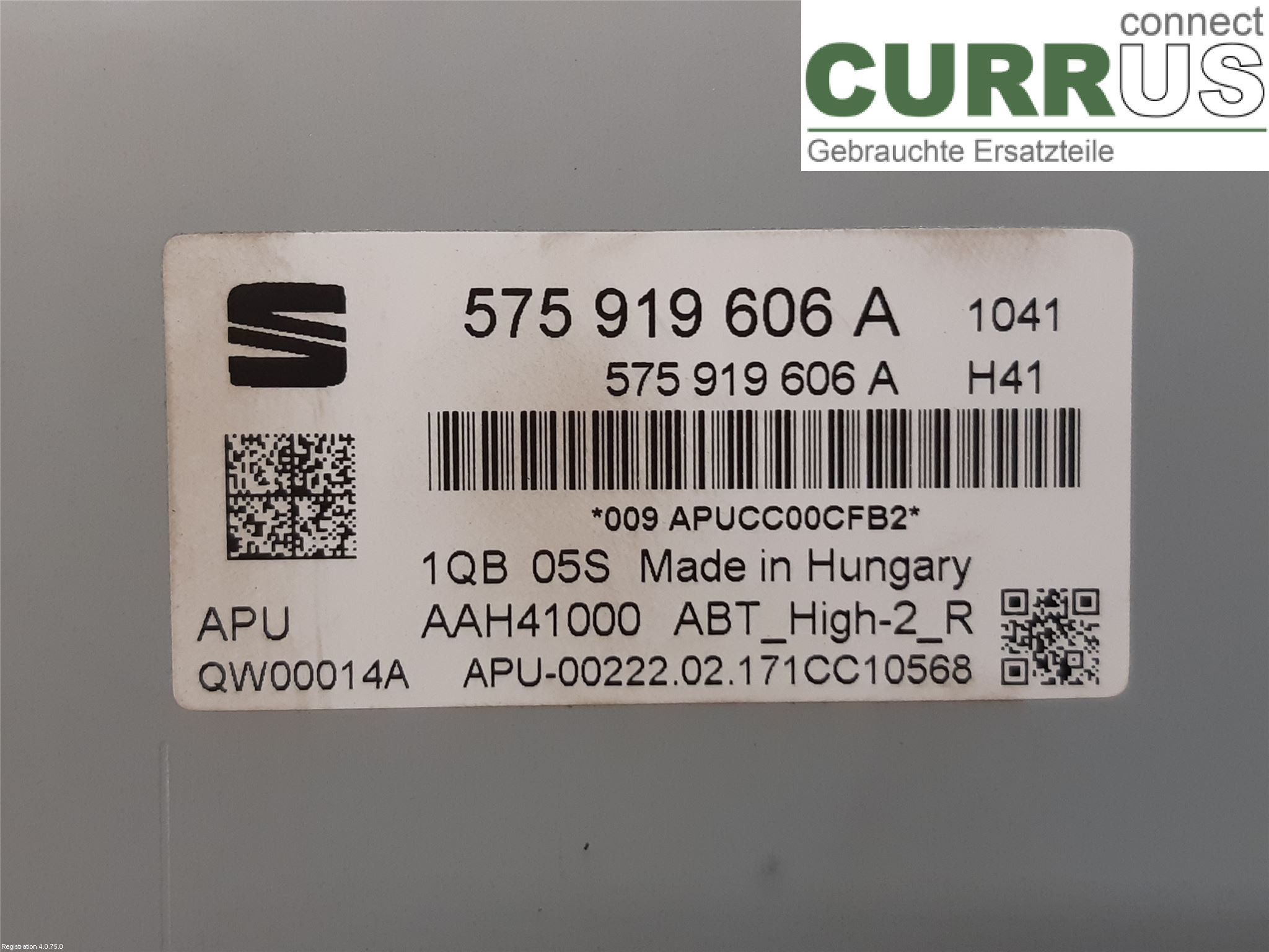 SEAT ATECA  16- Radio CD / Multimedia panel 575919606A DFFA