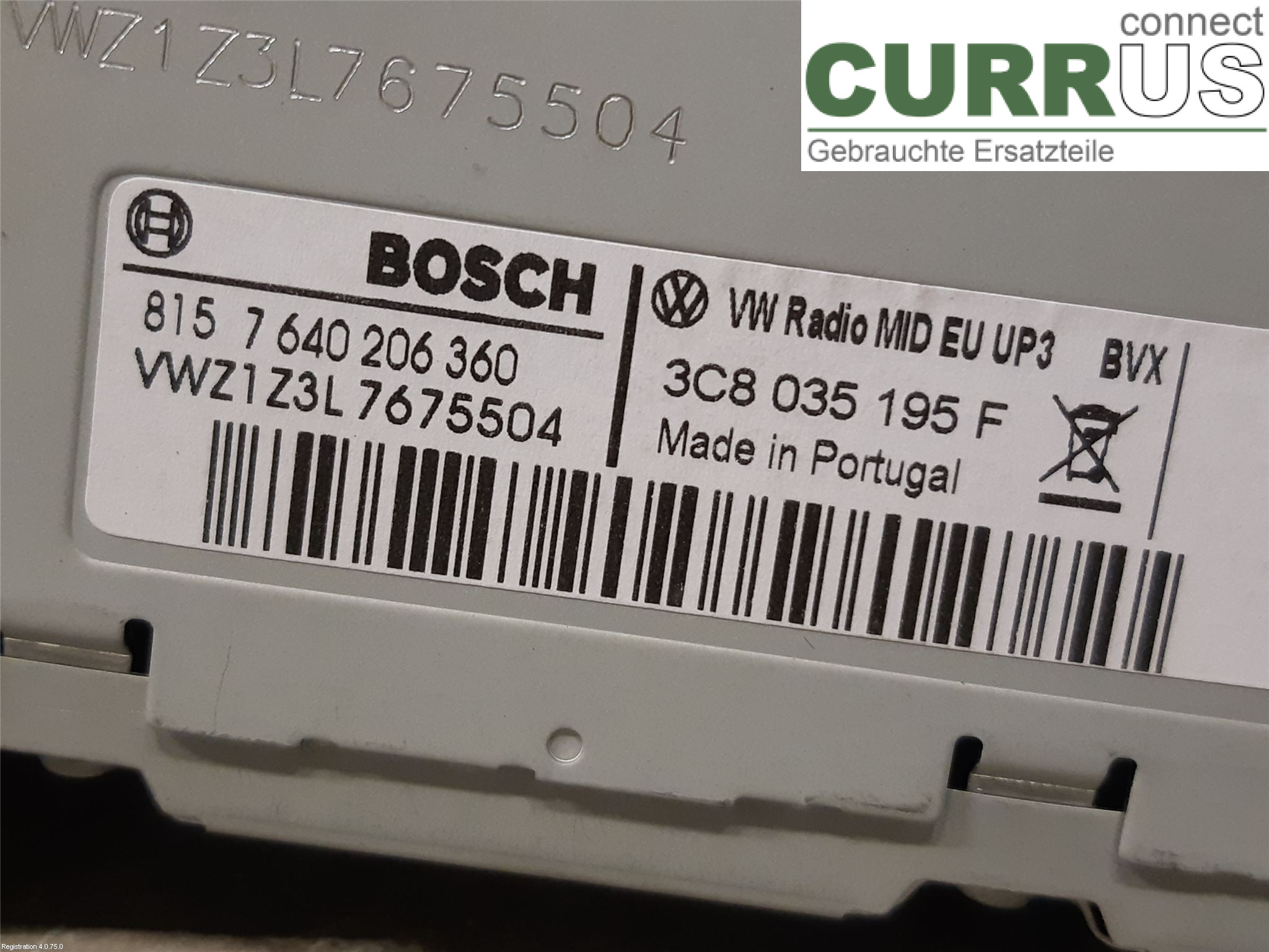 VW PASSAT  11-14 Radio-CD-/Multimedia-Panel 3C8 057 195 F CFGB