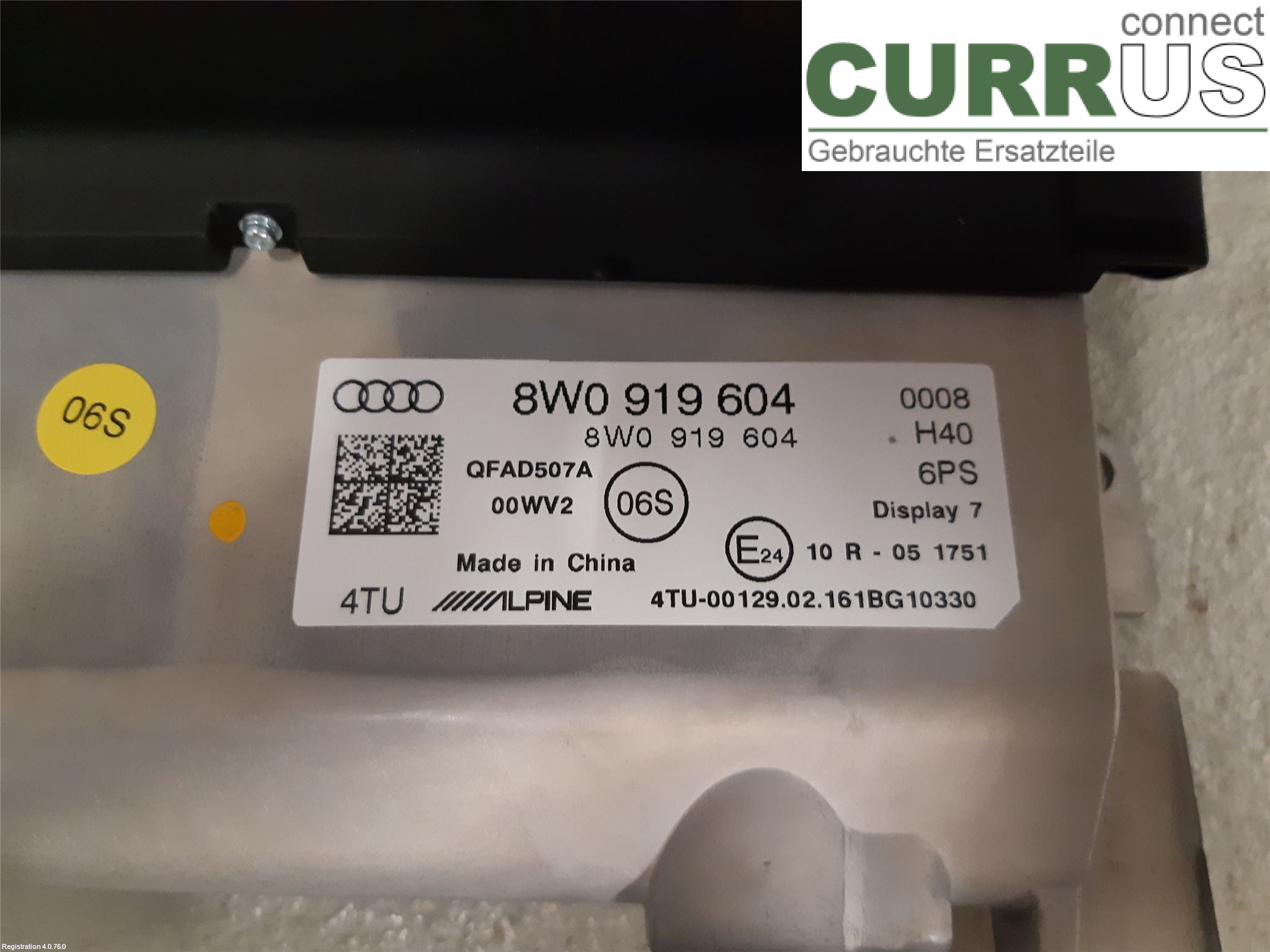 AUDI A4/S4  B9 16-19 car-part-types.display   8W0 919 604 A  CSWB