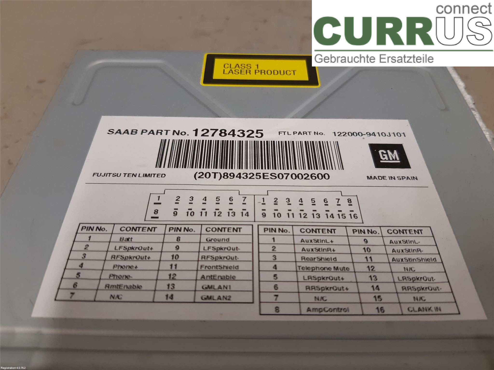 SAAB 9-5     06-10 Radio CD / Multimedia panel 12784325 B235E/B
