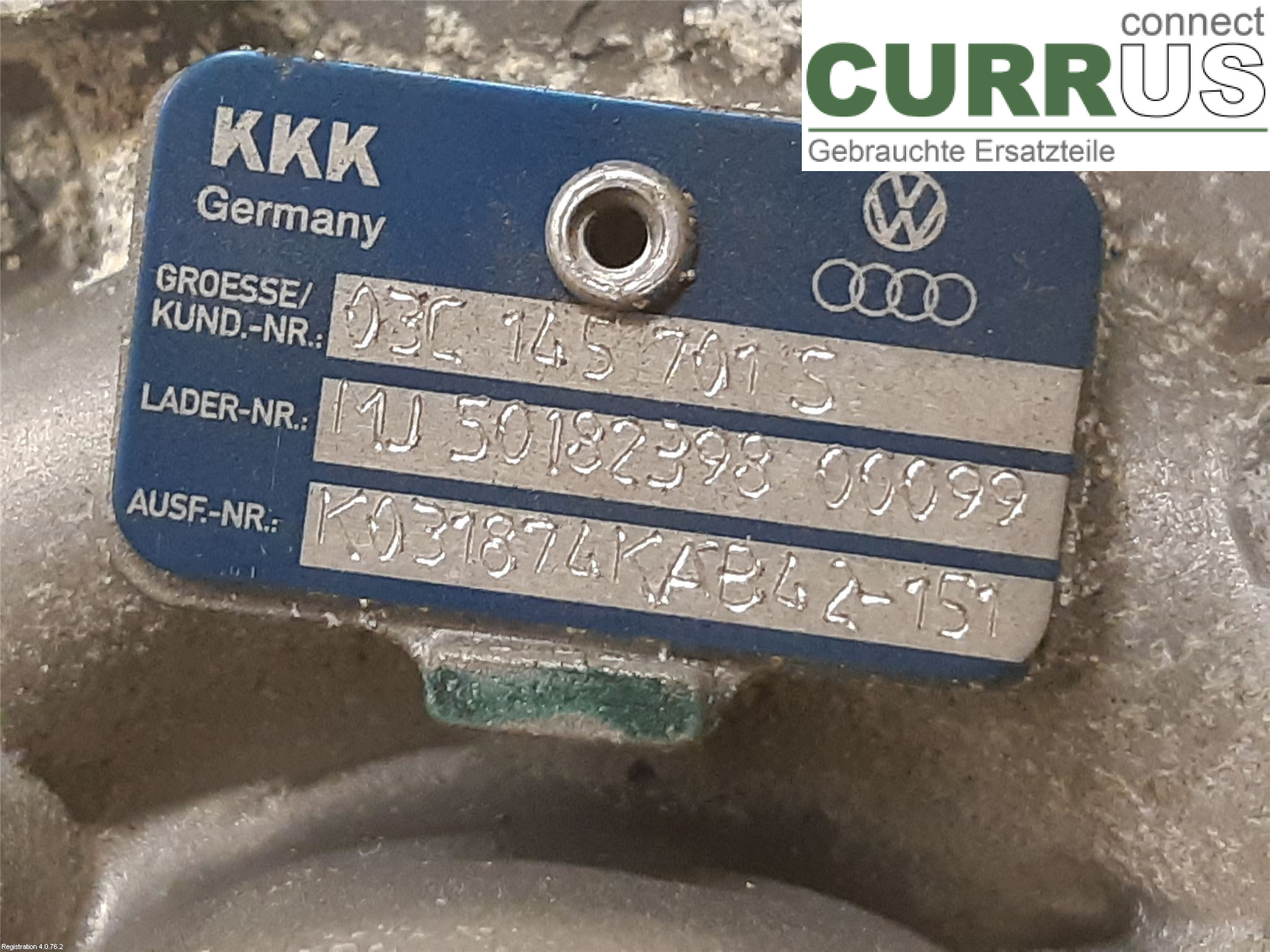 VW PASSAT  11-14 Turbo charger 03C 145 703 B CDGA