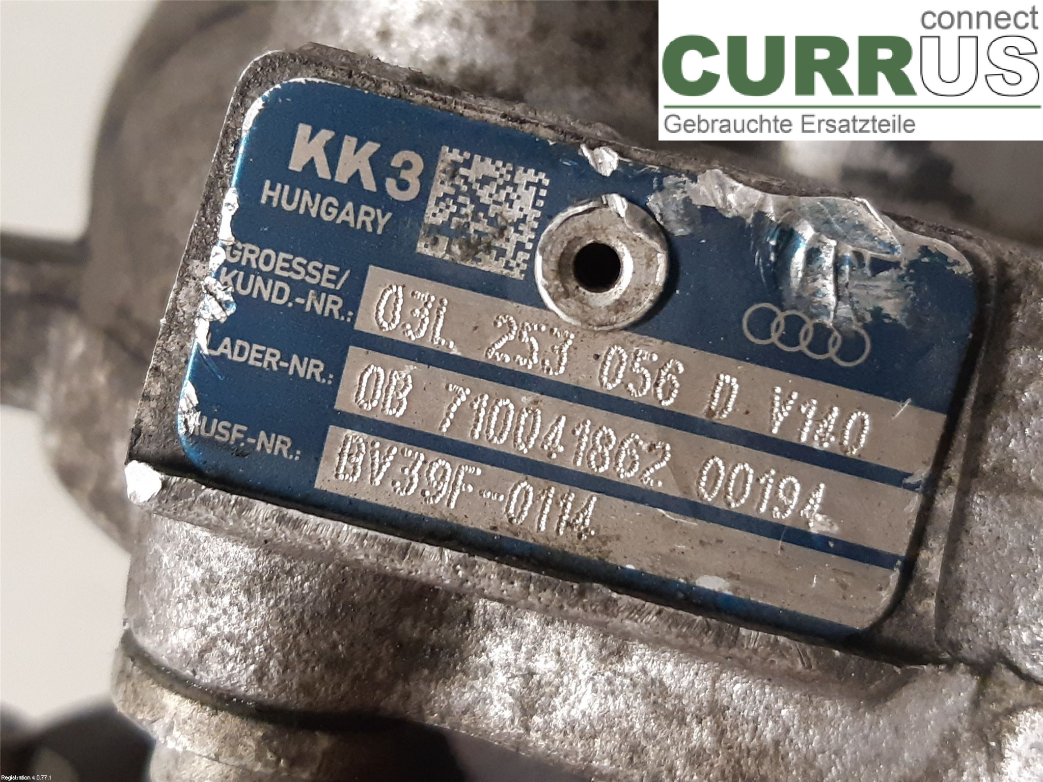 VW POLO       10-17 Turbo charger 03L 253 056 R CAYB