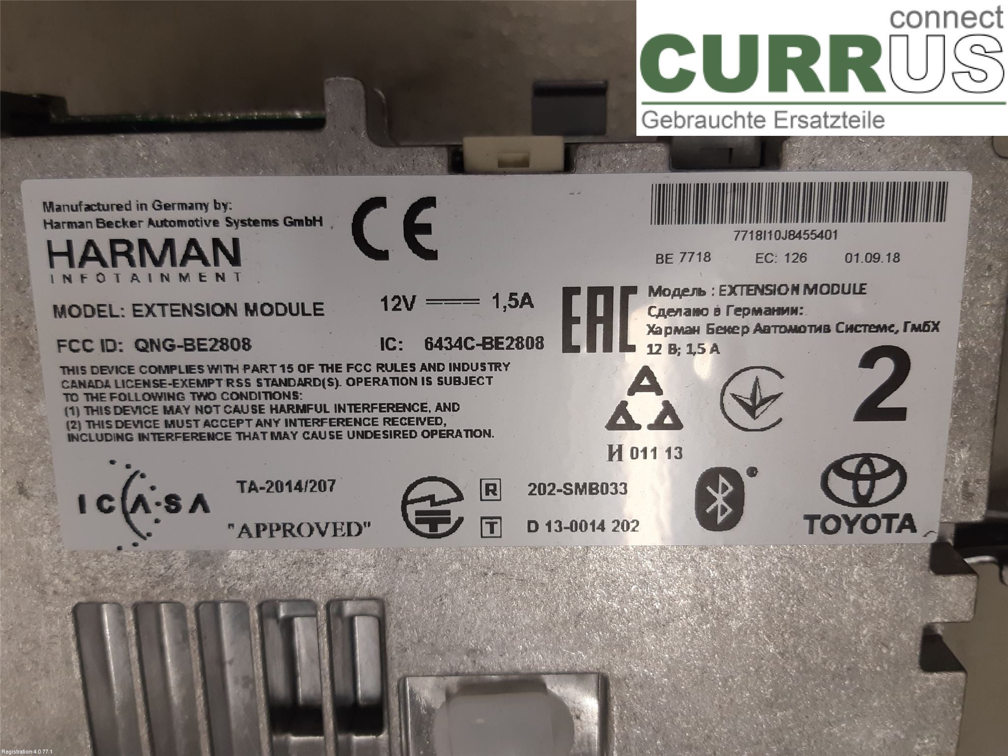 TOYOTA AURIS      13-19 Radio CD / multimediepanel 86140-02380 2ZR-FXE