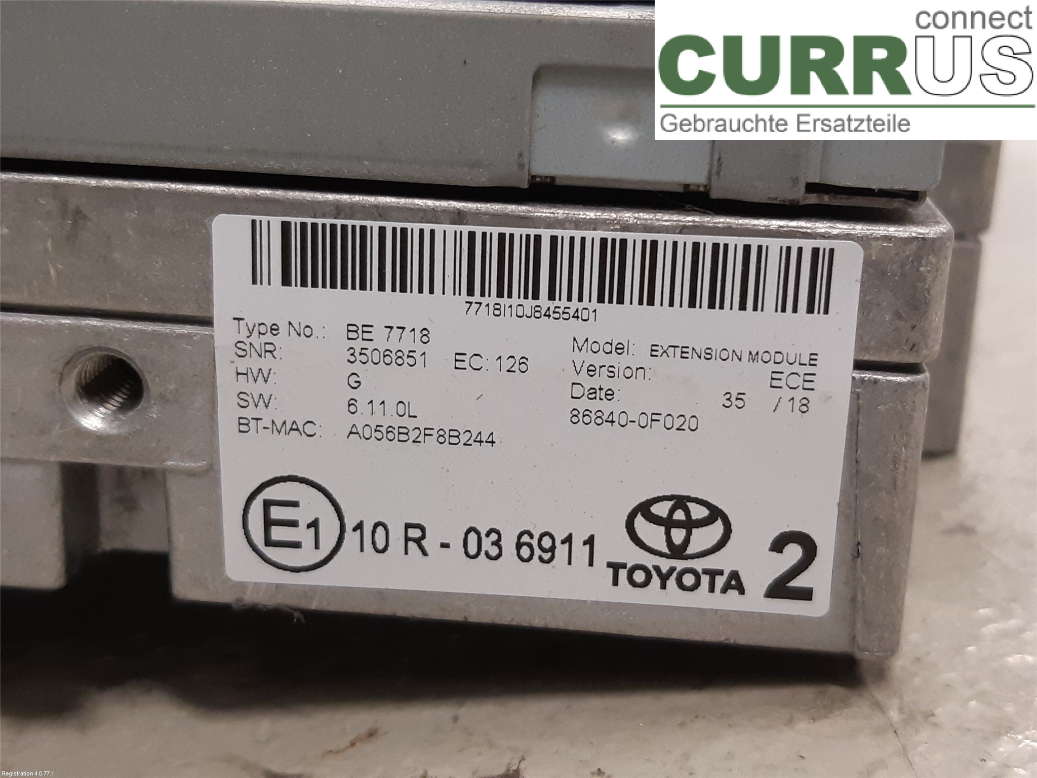 TOYOTA AURIS      13-19 Radio CD / multimediepanel 86140-02380 2ZR-FXE