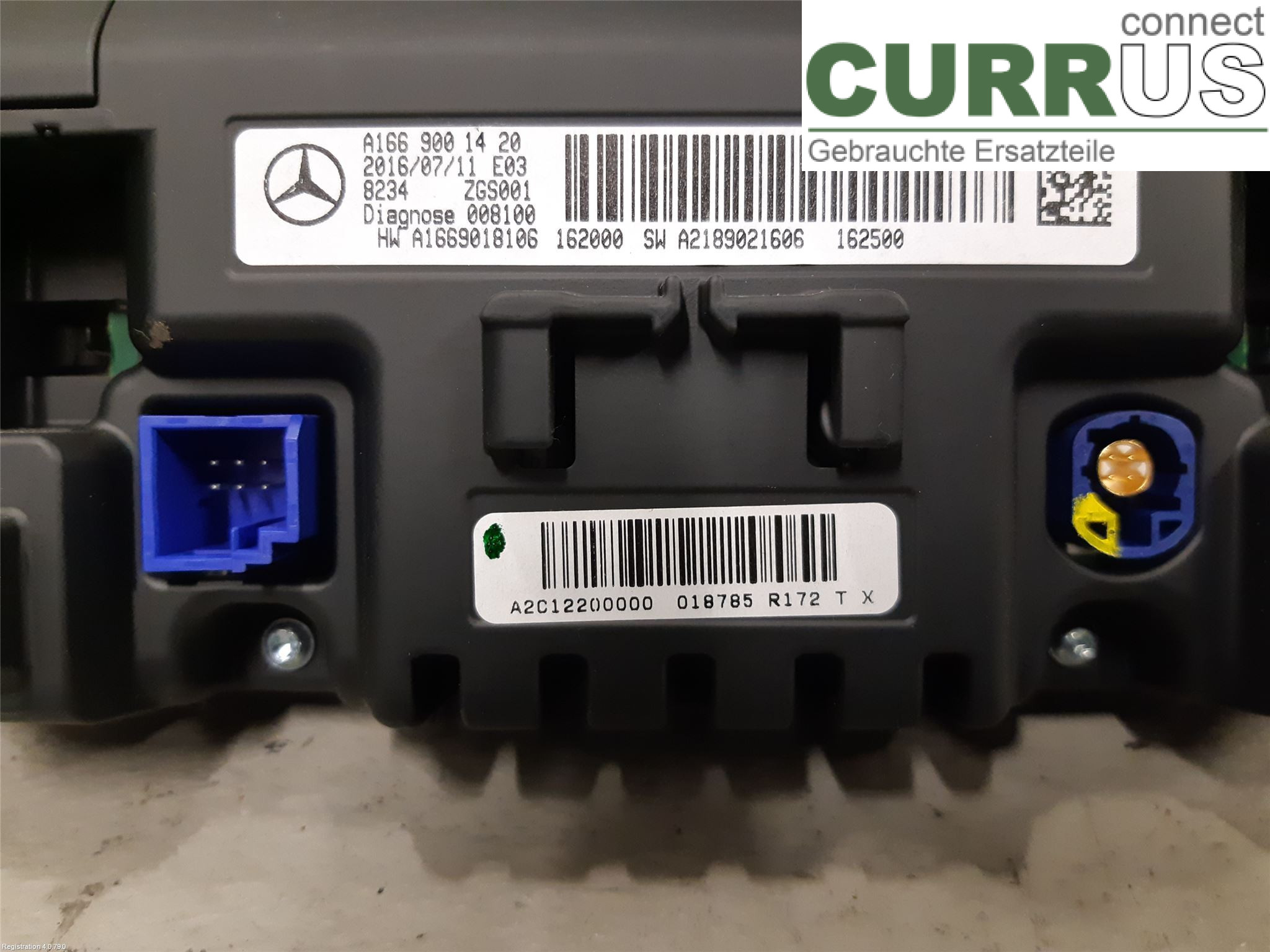 MB CLA-CLASS (C117/X117)  13-19 Radio CD / Multimedia panel A 166 900 82 22 80 OM651.930