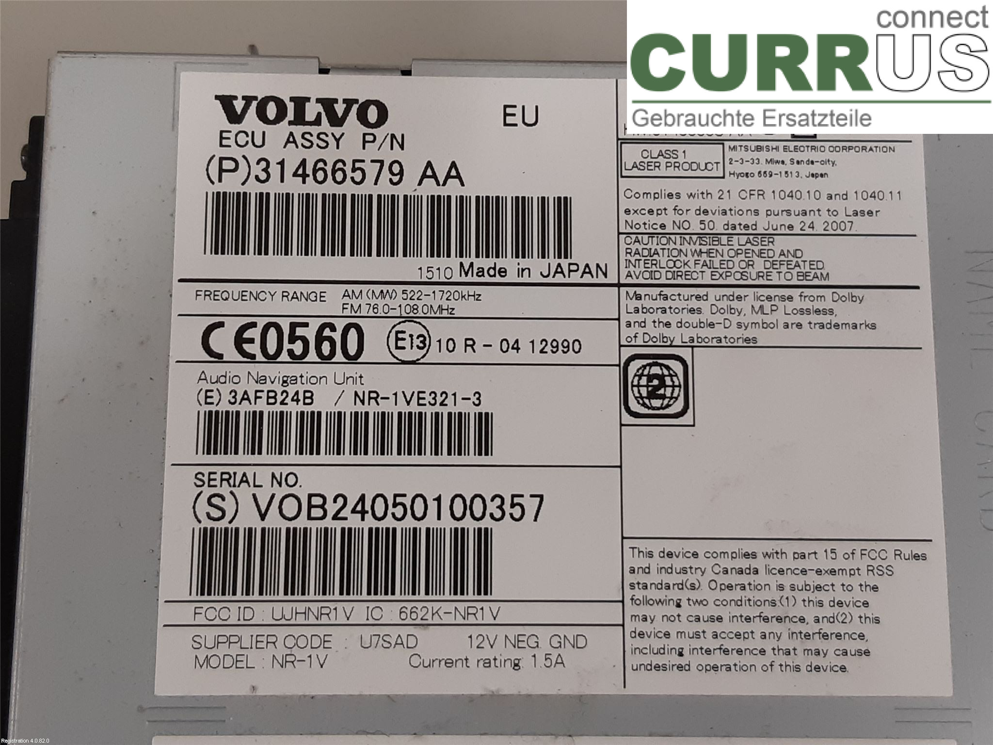 VOLVO XC70  14-16 Radio CD / Multimedia panel 36012367 D4204T5