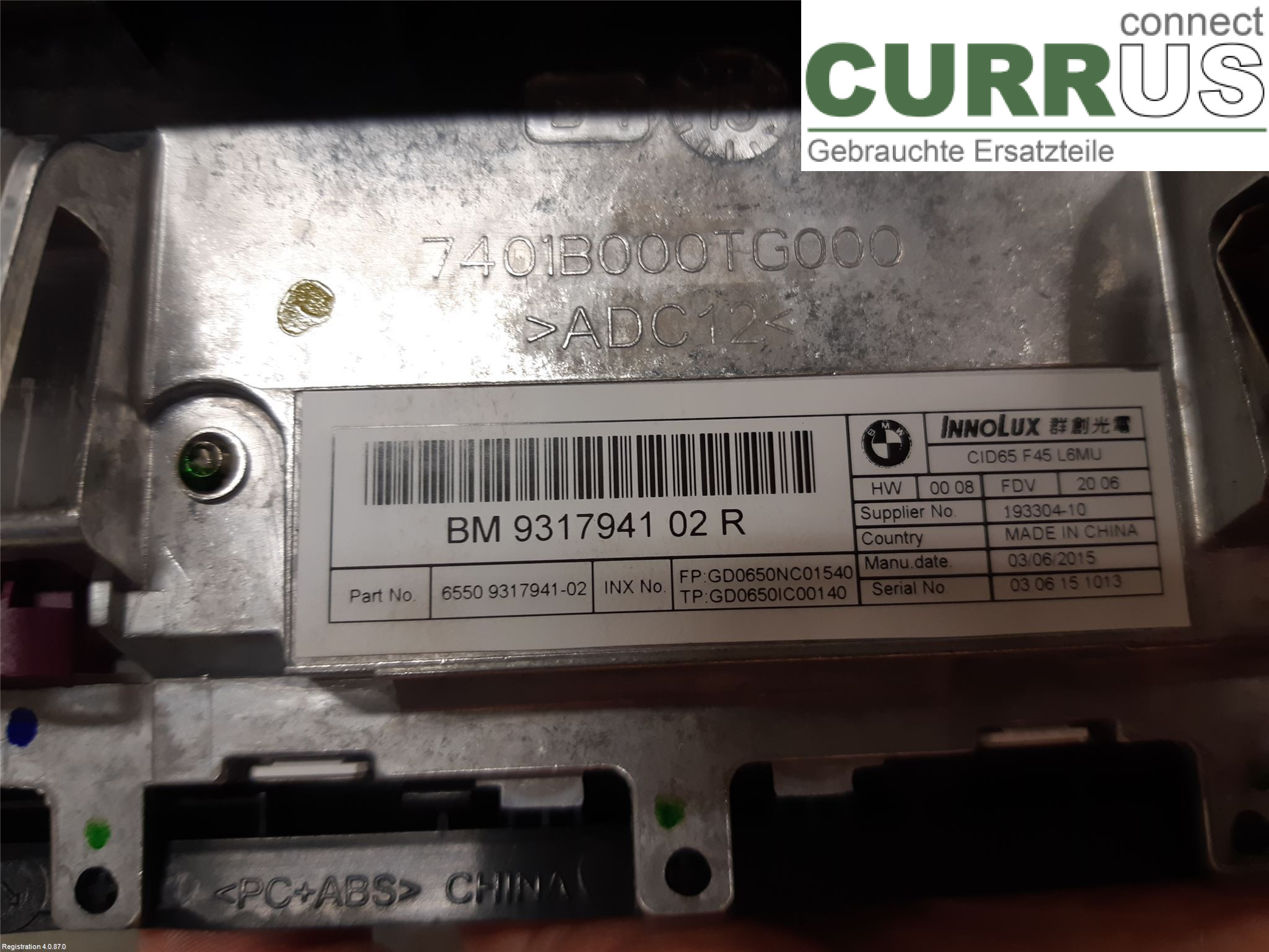 BMW 2 F45 Active Tourer 14-21 car-part-types.display 65509317941 B47-C20A