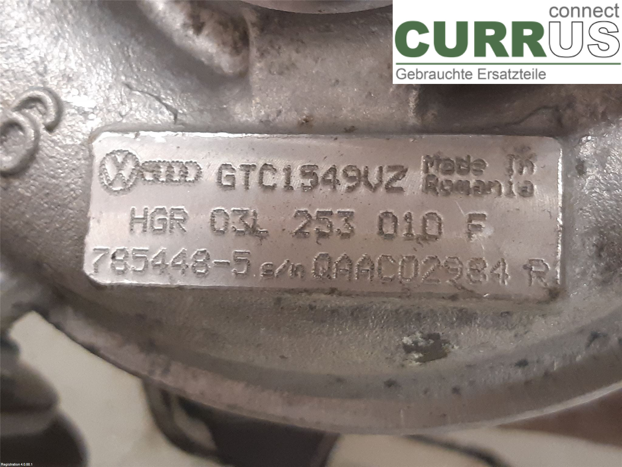 VW PASSAT  11-14 Turbo charger 03L253010F CFGC