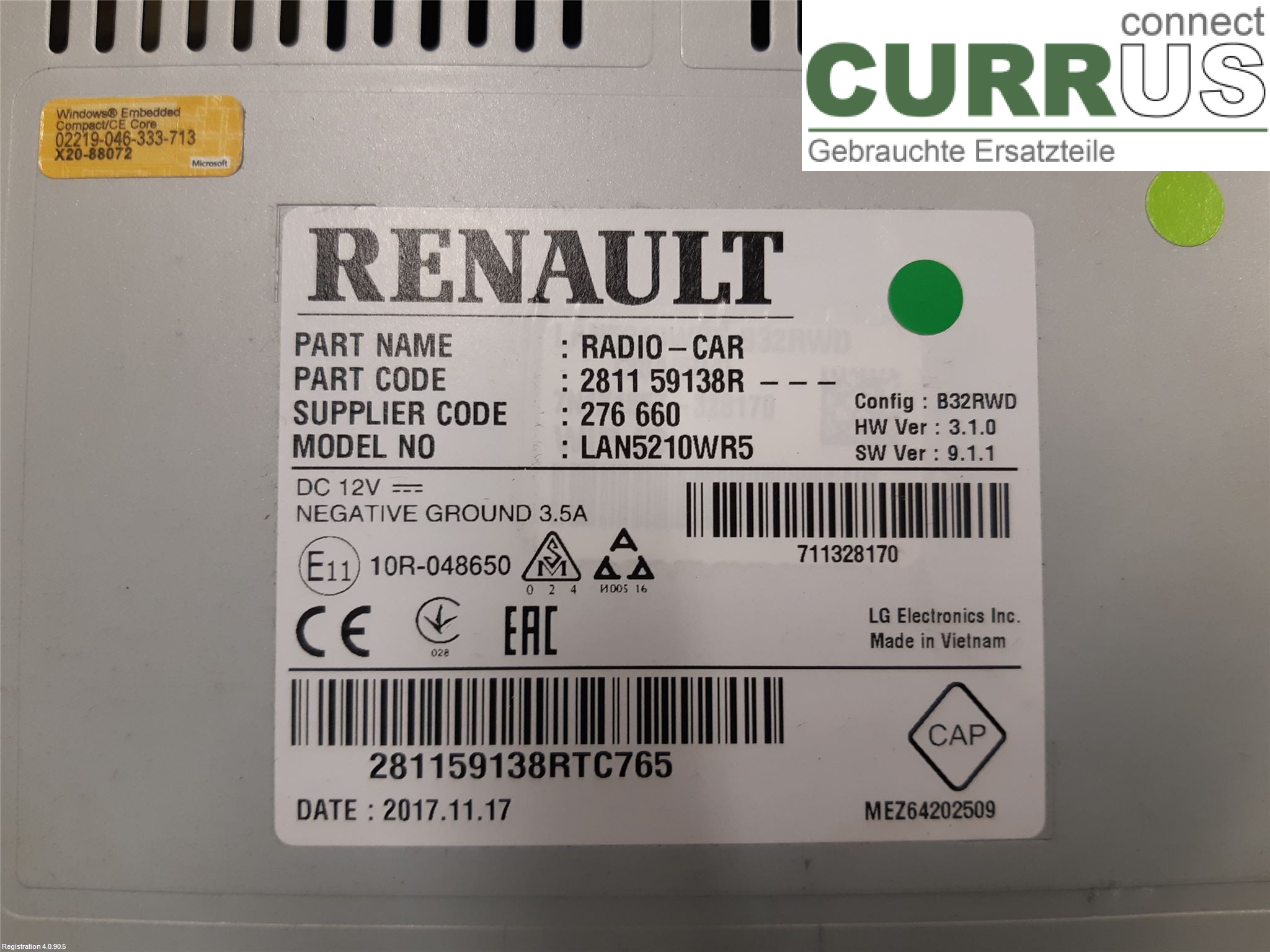 RENAULT CLIO IV   16-19 car-part-types.display 281153090R H4B-408