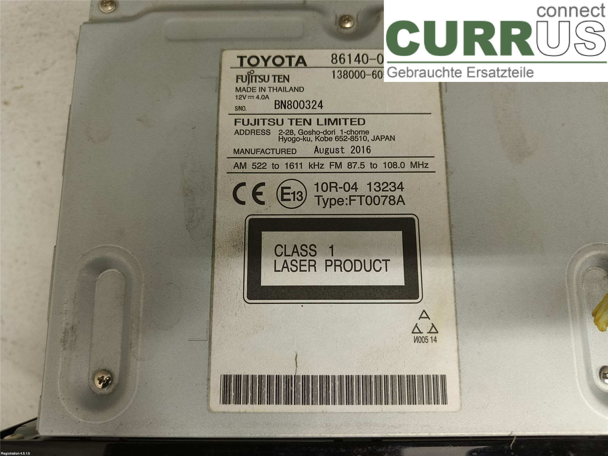 TOYOTA HILUX  16- Radio CD / Multimedia panel 86140-0K620 2GD-FTV