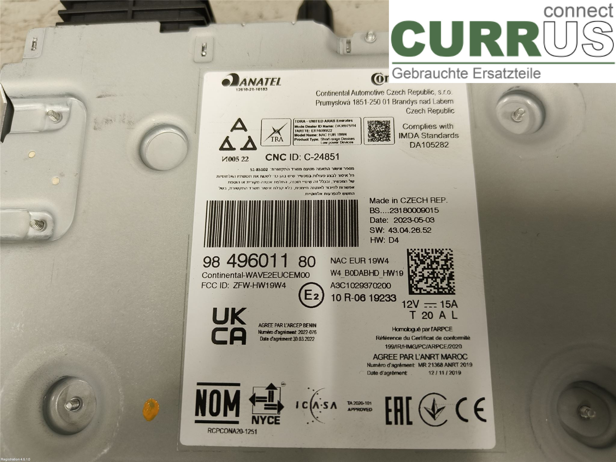 OPEL MOKKA  21- Radio CD / Multimedia panel  F12XHT