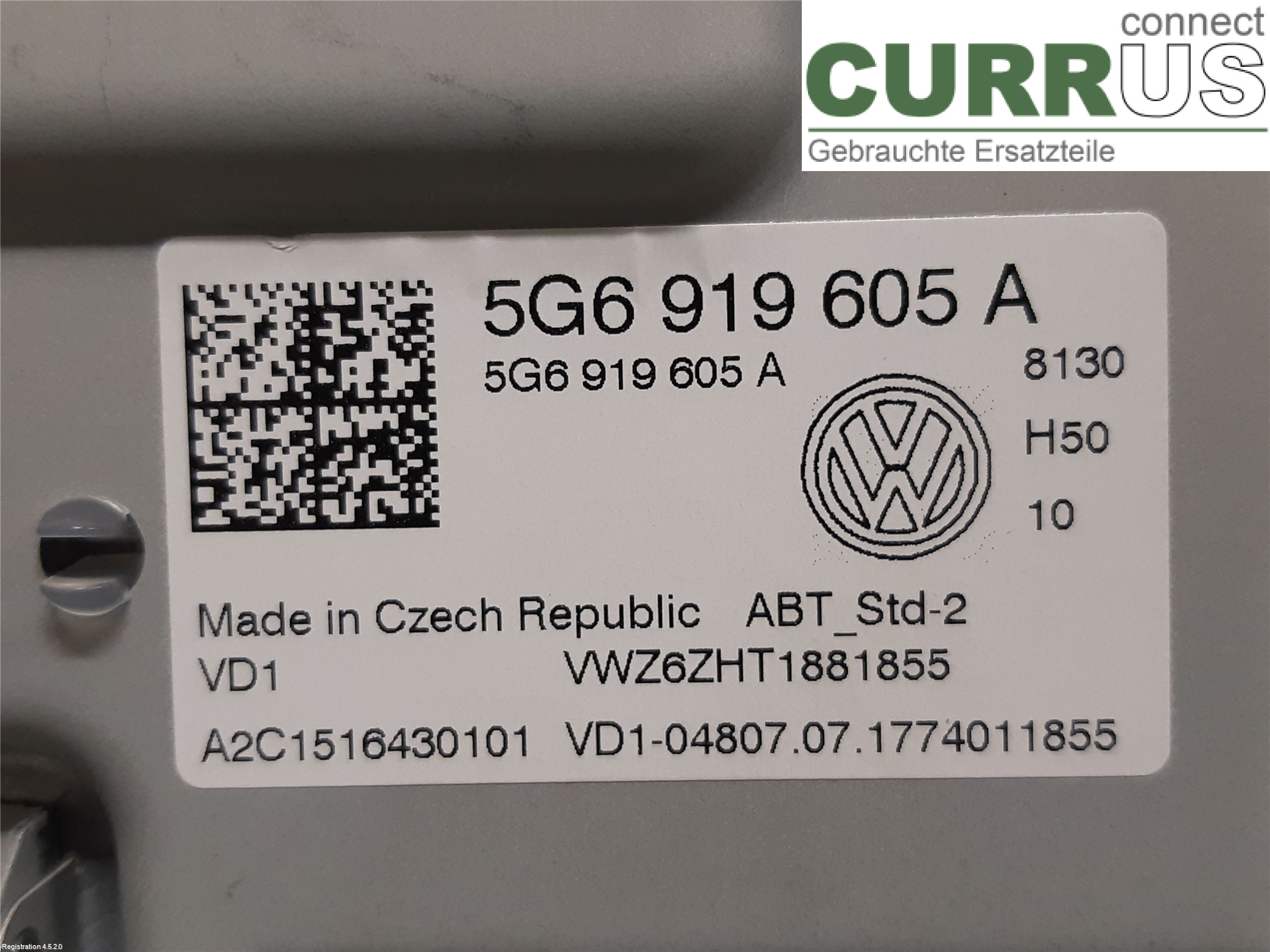 VW GOLF / E-GOLF VII   13-20 Radio CD / Multimedia panel 5NN 919 605 A CHZC