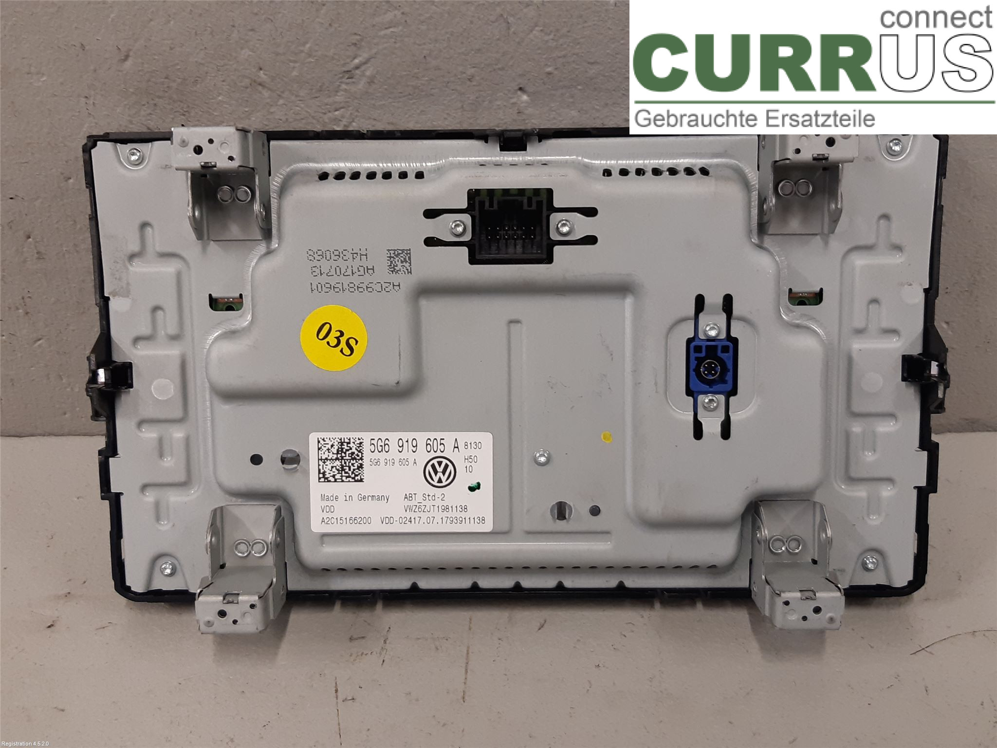 VW GOLF / E-GOLF VII   13-20 Radio CD / Multimedia panel 5NN 919 605 A CHZC