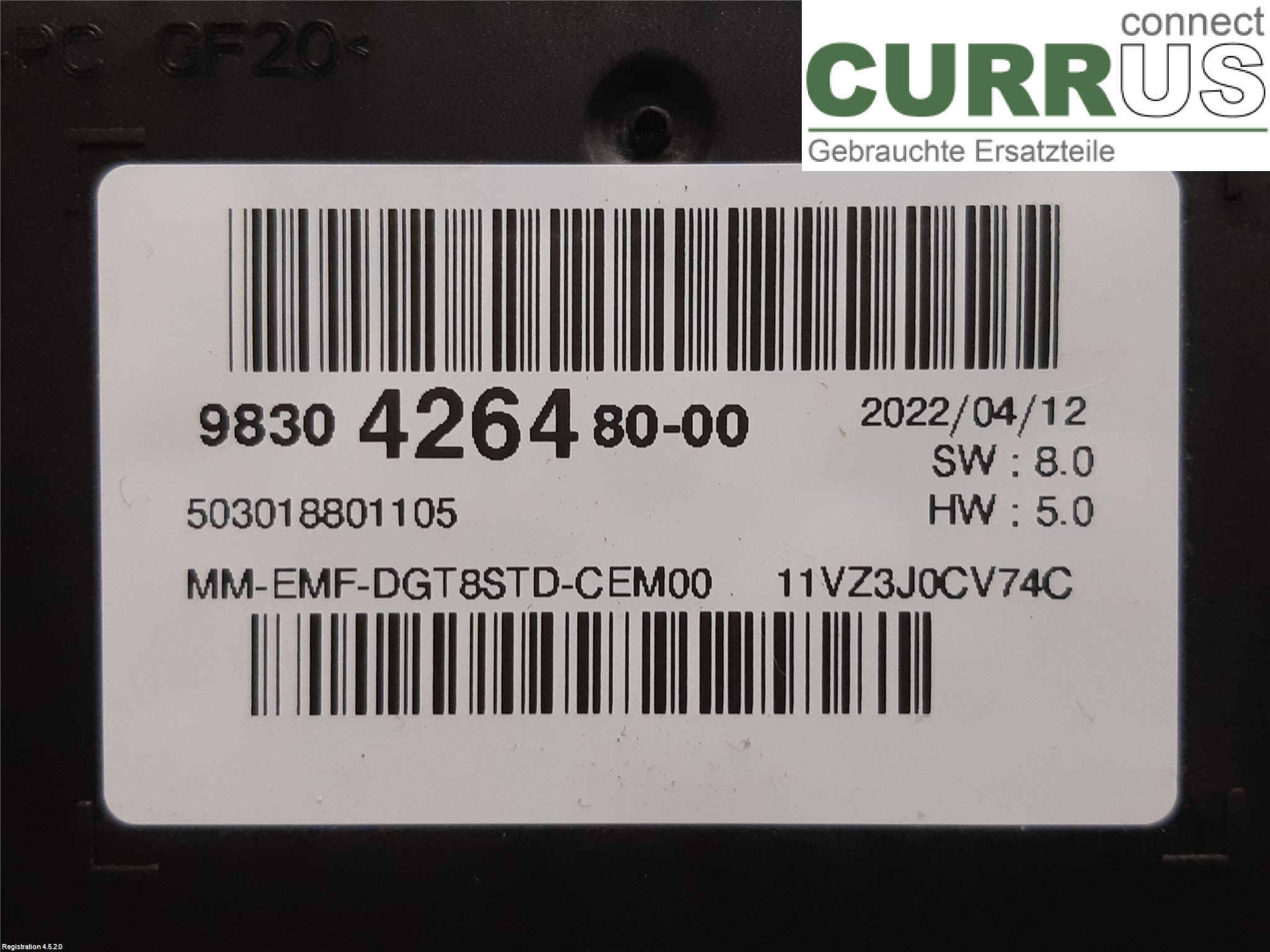 PEUGEOT PARTNER 16-18 Radio CD /Multimediapanel 9830426480 