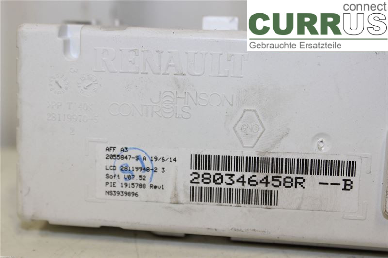 RENAULT MEGANE III 09-15 Kontrolskærm 280346458R 1,5 dCi
