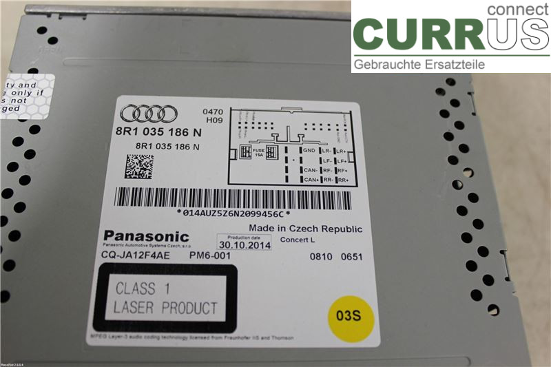 AUDI ALLROAD    09-16 Radio CD / panel multimedialny 8R1035186N 2,0TDI