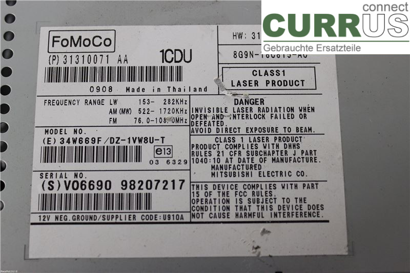 VOLVO XC60  09-13 Radio CD /Multimediapanel 36050930 D5 2.4