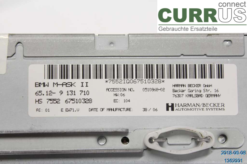 BMW 5 E60/61 Sed/Tou 02-10 Radio CD / Multimedia panel 65129118071 530D