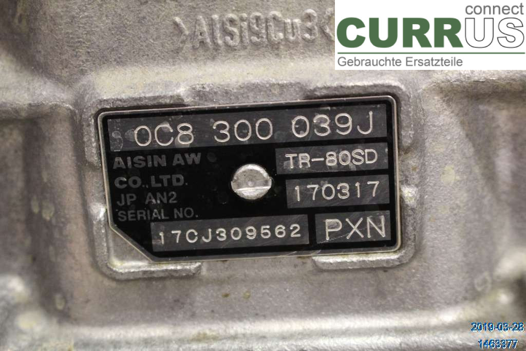VW TOUAREG 7P  11-18 Gearbox (Automatic) 0C8300039JX 3,0 TDI V6
