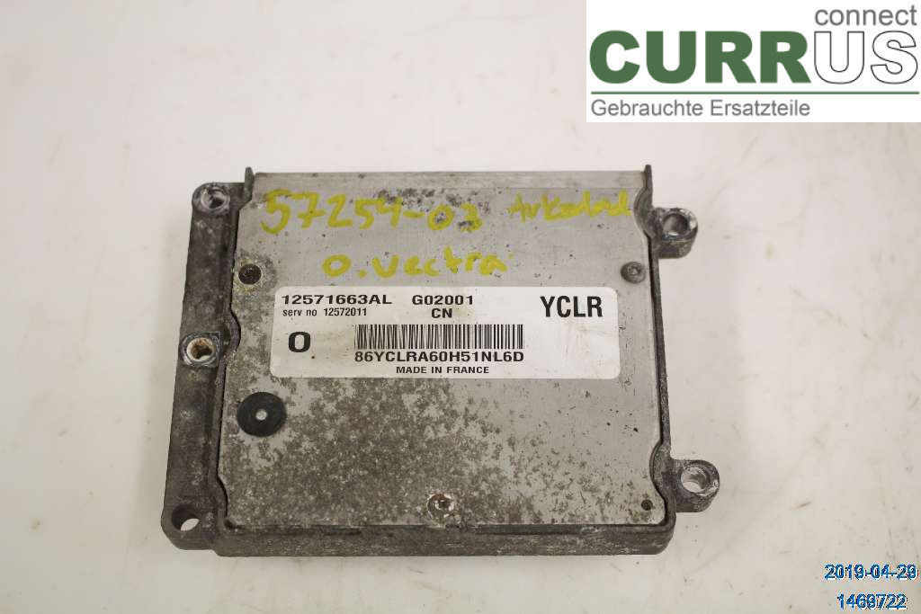 OPEL VECTRA C 02-05 Engine Control Unit (ECU) 12572011 2,2