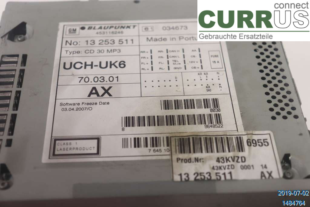 OPEL VECTRA  C  06-08 Radio CD / Multimedia panel 13-292-090 1,9 CDTI