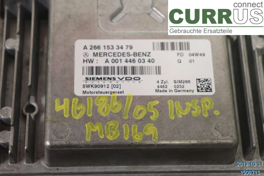 MB A-KLASS (W169)   04-12 Motorens styreenhed (ECU) A2661533479 1,5