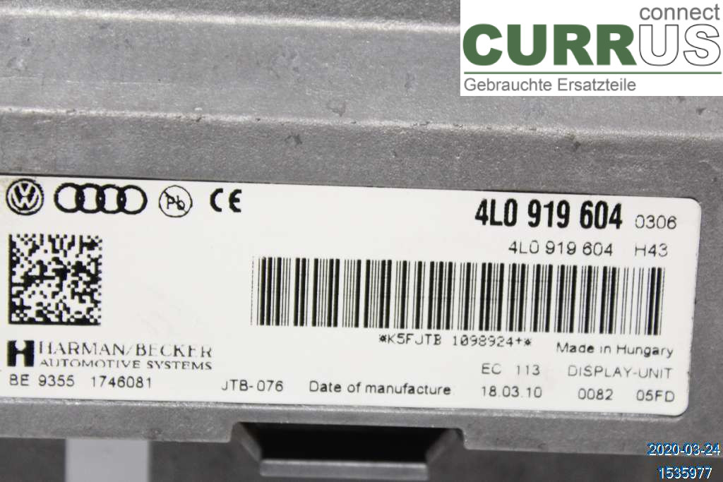AUDI Q7/SQ7 car-part-types.display 8T0919604B 3,0 TDI