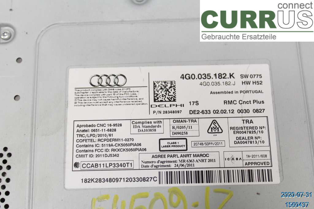 AUDI A6/S6 4G   11-18 Radio CD / Multimedia panel  2,0 TDI