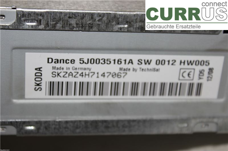 SKODA FABIA         07-14 Radio CD /Multimediapanel 5J00351161A 1.6