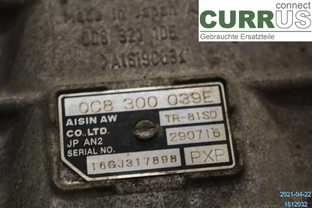 VW TOUAREG 7P  11-18 Gearbox (Automatic) 0C8300039EX 3,0TDI