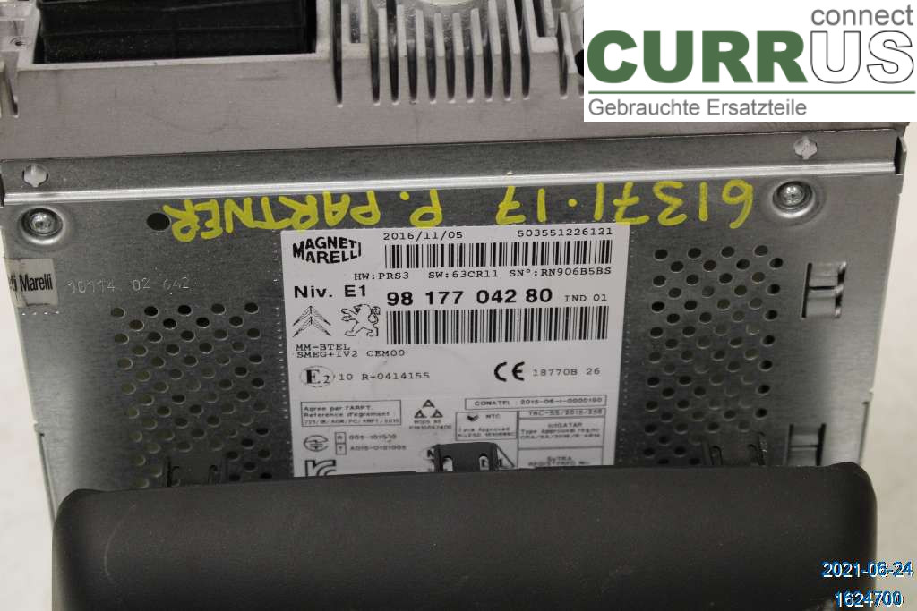 PEUGEOT PARTNER 16-18 Radio CD / Multimedia panel 16 227 916 80	 1,6 HDI