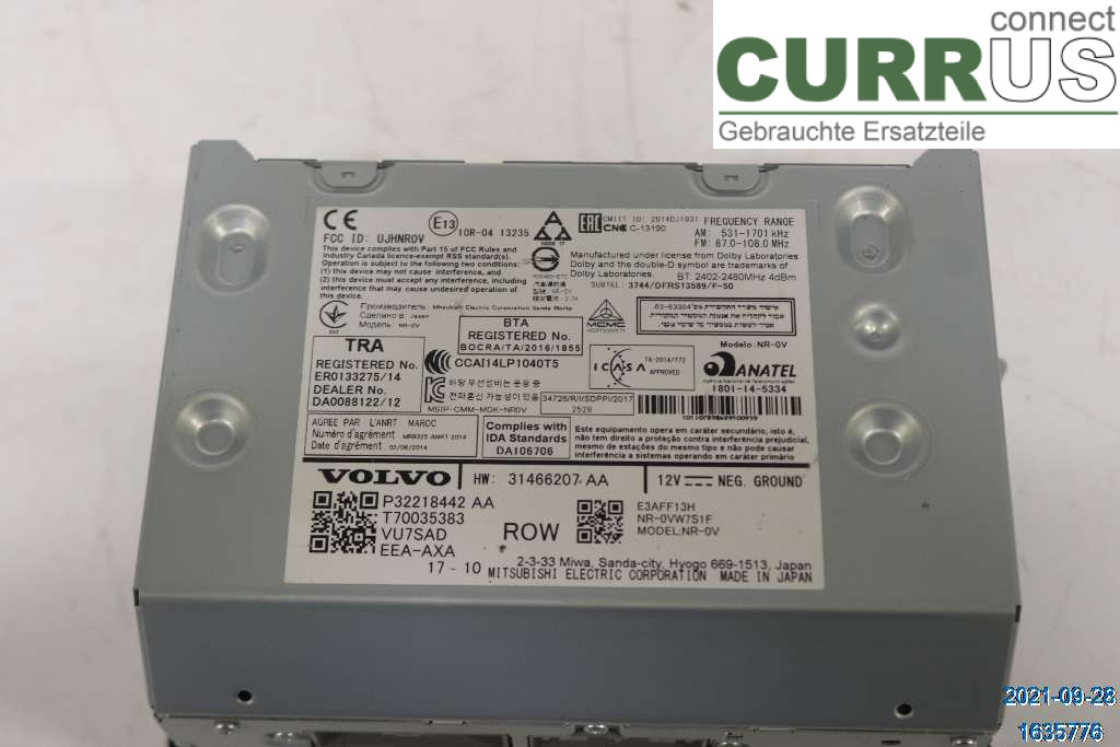 VOLVO V90 CROSS COUNTRY 17- Radio CD / Multimedia panel 36003119 D4 2,0