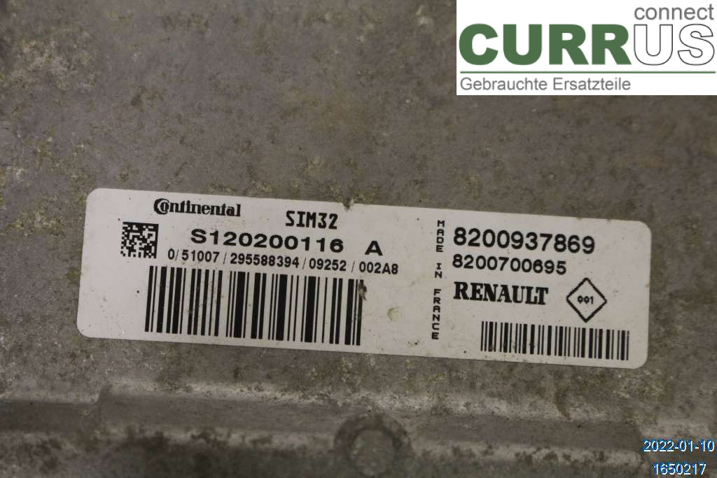RENAULT CLIO III  09-12 Motorstyrningsenhet (ECU) 8200937869 1,2 Eco2