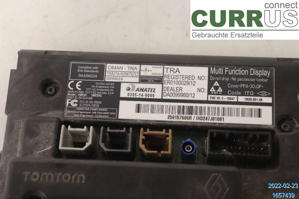 RENAULT ZOE/E-TECH 13-> car-part-types.display 259150869R EV