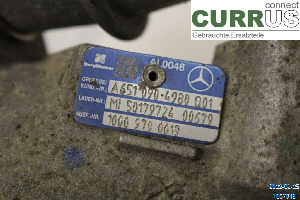 MB E-KLASS (W212) 09-16 Turboladdare A6510904980 220 CDI