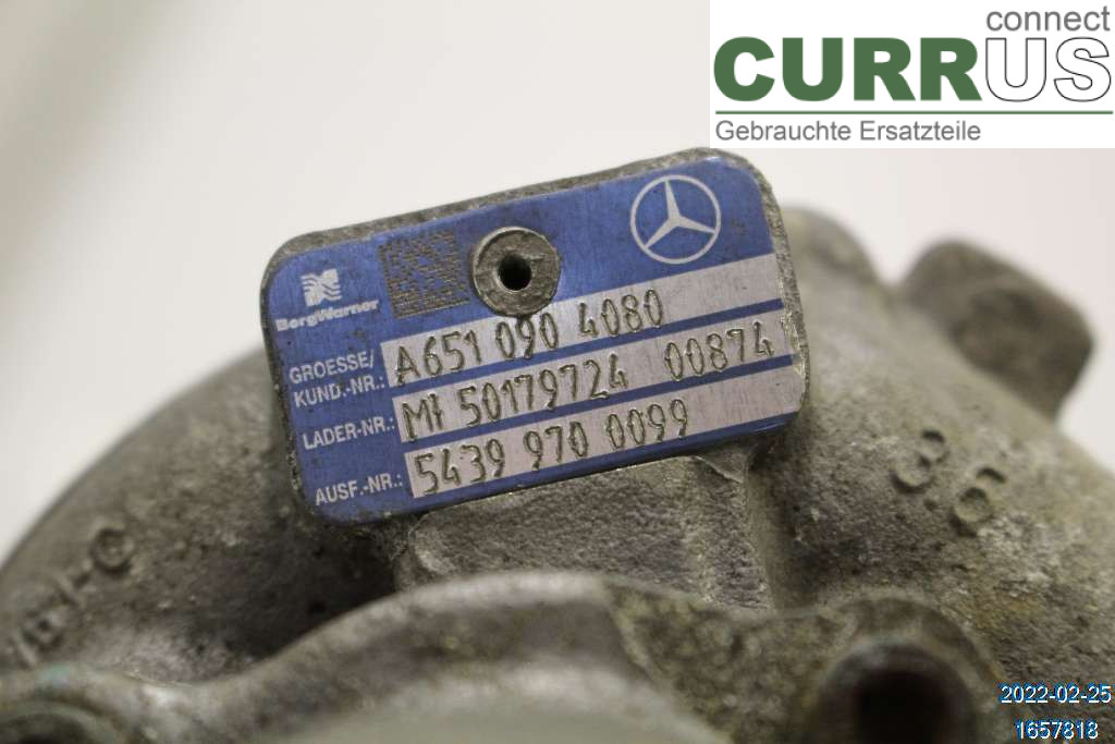 MB E-KLASS (W212) 09-16 Turboladdare A6510904980 220 CDI