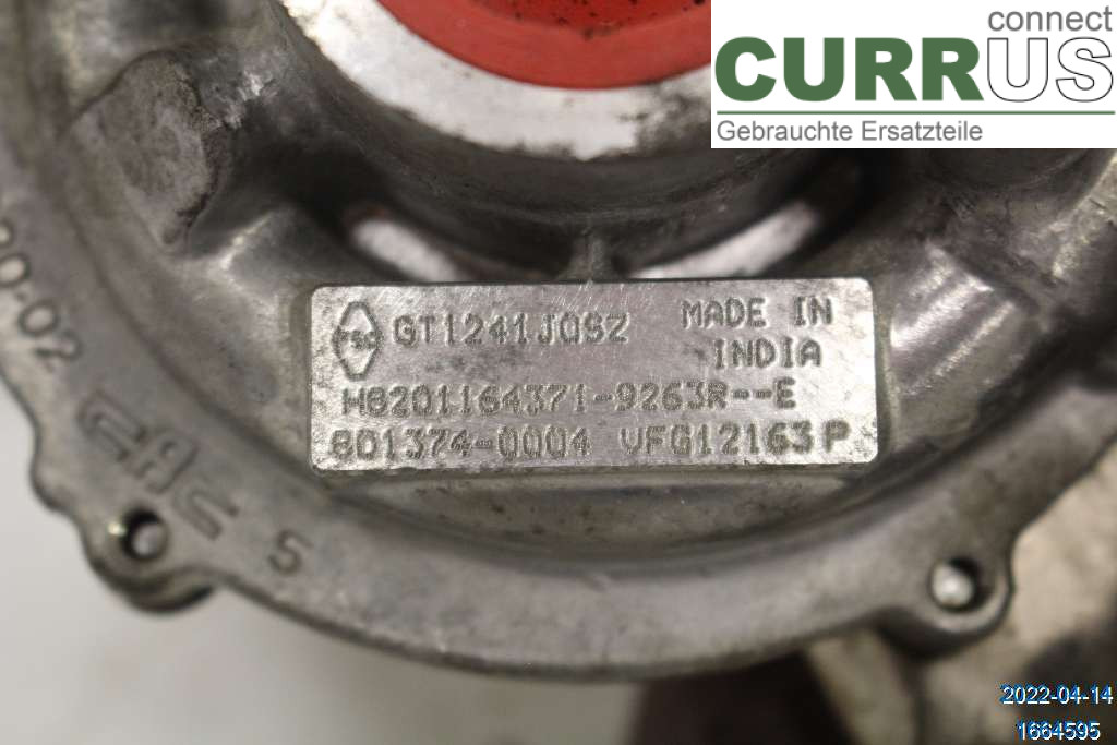 DACIA DOKKER Turbo charger 144116137R 1.5 DCI