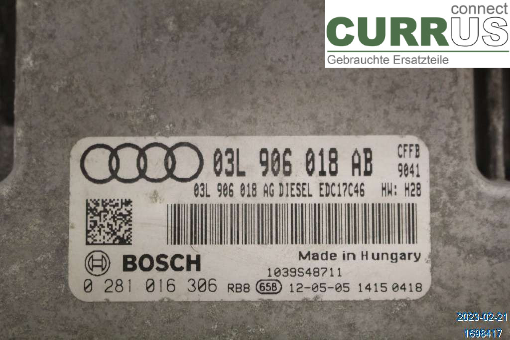 AUDI A3/S3   05-13 Motorstyringsenhed Diesel (ECU)  