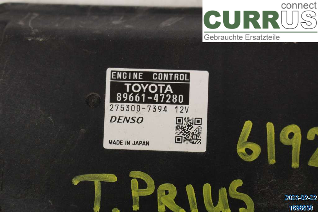 TOYOTA PRIUS ZVW30 09- Engine Control Unit (ECU) 8966047320 1,8 HYBRID
