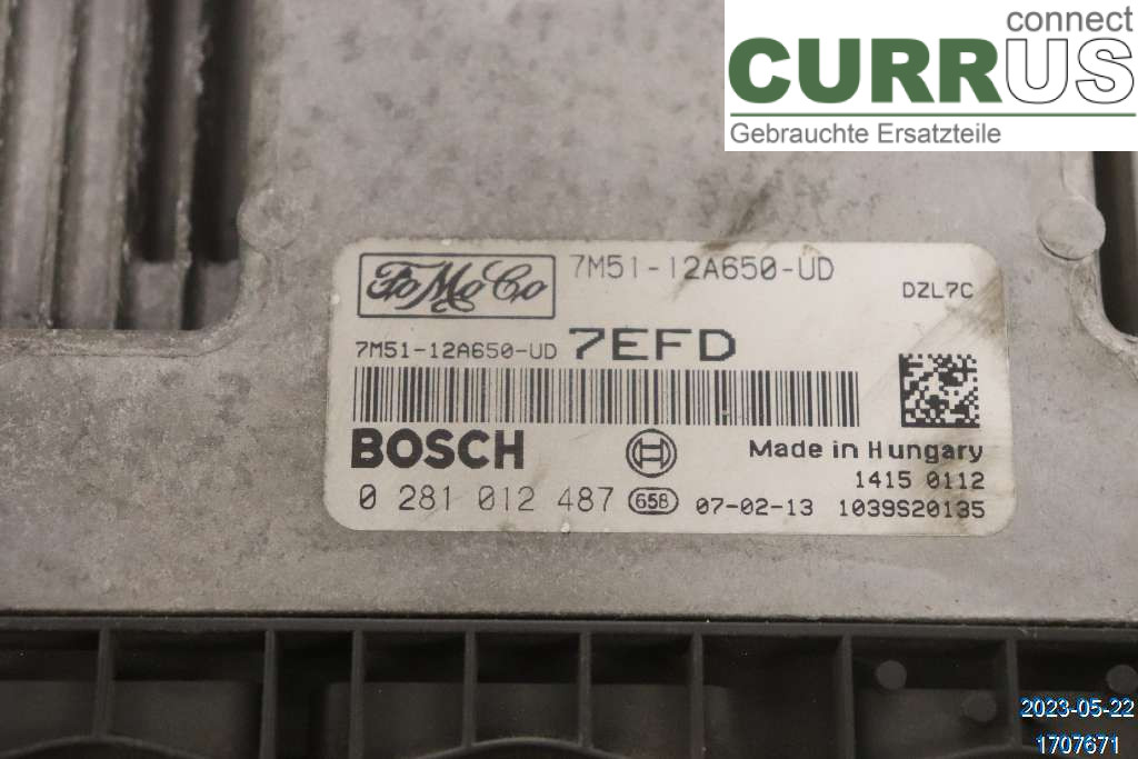 FORD FOCUS     04-07 Engine Control Unit Diesel (ECU) 1456750 1,6 TDCI G8DB