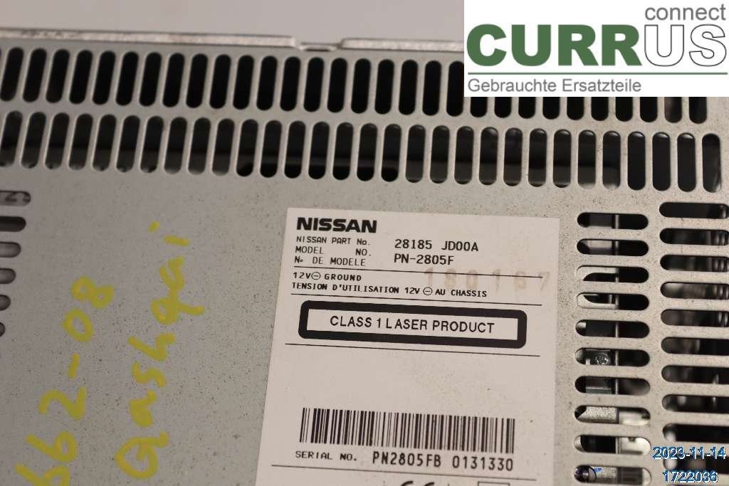 NISSAN QASHQAI 07-10 Radio CD / Multimedia panel 28185-JD00A 2,0 DCI M9R-740