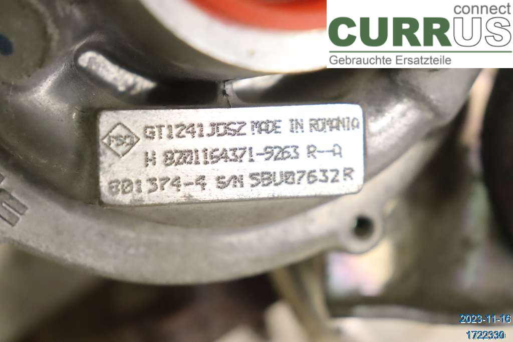 RENAULT KANGOO II  15-21 Turbolader 144116137R 1,5 DCI  K9K-60
